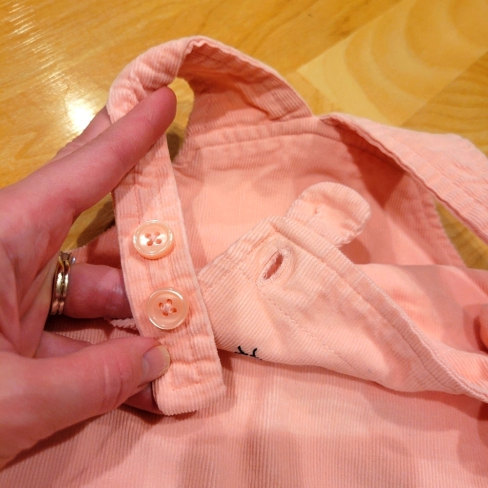 Carter's Corduroy Bear Pink Overall Skirt Size 18 Months - Picture 5 of 6